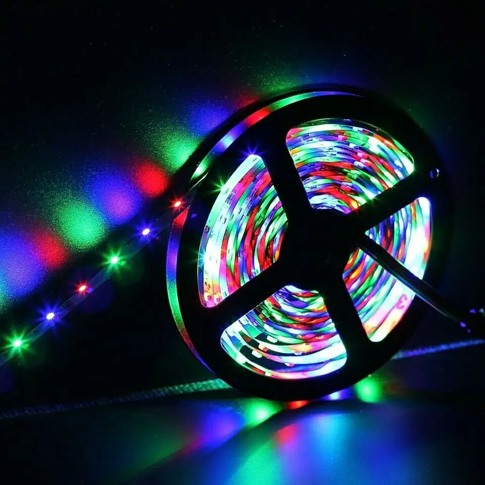 Светодиодный-Streifen 5 м RGB светодиодный светильник в полоску гибкий 12 В 12 в водонепроницаемый SMD2835 3528 Диодная лента с контроллером+ 12 В 2 а 24 Вт адаптер