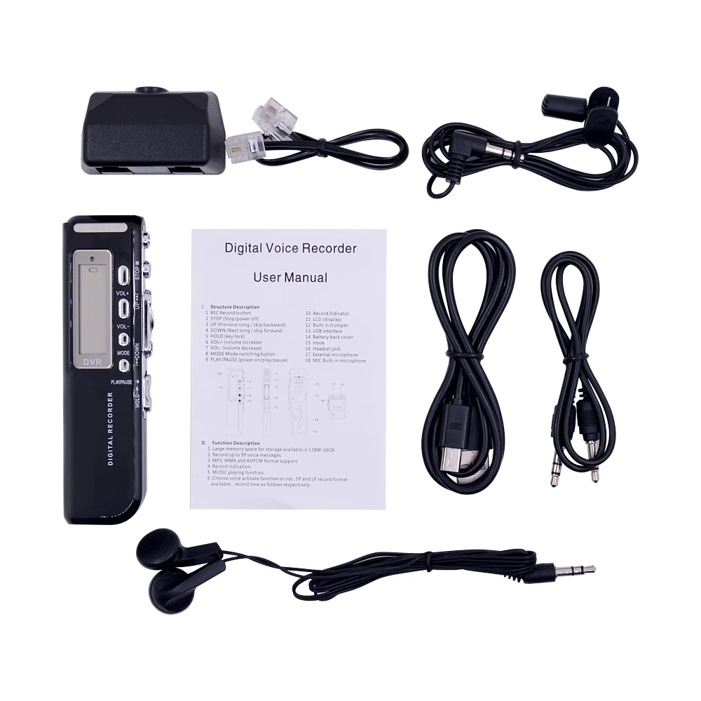 Профессиональный USB Цифровой диктофон CHIPAL 8 ГБ WAV MP3-плеер цифровой для интервью |