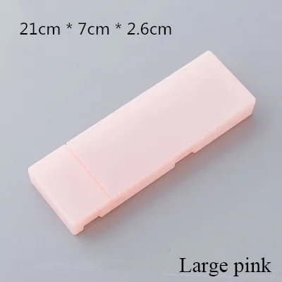 Large pink Милые, миленькие в японском стиле(«Каваий»), простой прозрачныая полипропиленовая Пластик Карандаш Чехол милый пенал для ручек для детей подарок офисные школьные принадлежности, блокноты в материалы для студентов - Цвет: Large pink
