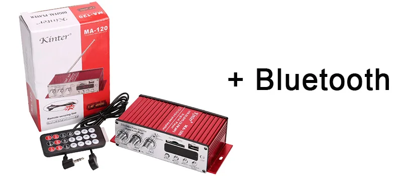 BT without adapter Kinter MA-120 мини-усилители аудио hi-fi стерео усилитель звука bluetooth 2,0 каналов SD USB ввод fm-радио в домашнем автомобиле - Цвет: BT without adapter