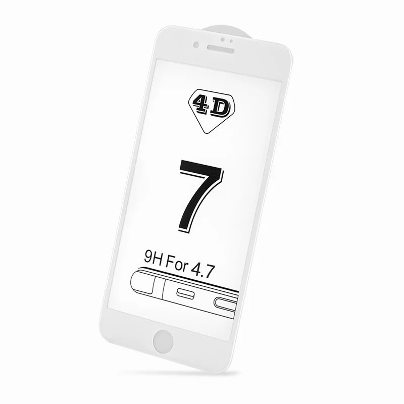 Закаленное стекло для защиты экрана NYFundas 4D изогнутая 9H Защитная пленка iPhone 7 Plus 8X10