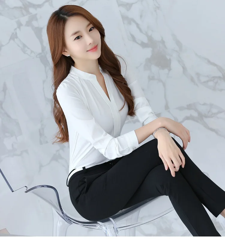 Летняя офисная одежда белая рубашка блуза для женщин blusas Женские топы и блузки женские шифоновые рубашки ladie's top плюс размер