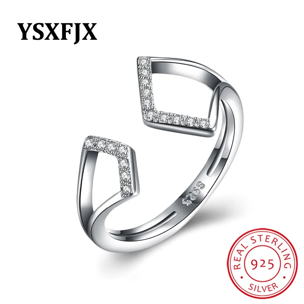 YSXFJX 2018 новый классический геометрия инкрустация циркон кольцо женский S925