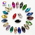 Бесплатная доставка, разные цвета, форма конский глаз, стеклянный кристалл хорошего качества, стразы для пришивания, аксессуары для одежды сделай сам