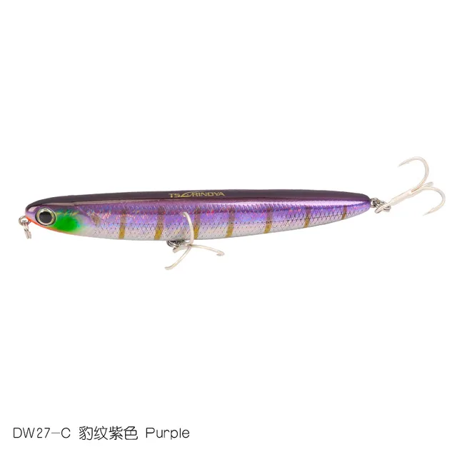 C Tsurinoya DW27 110 мм/13 г рыболовный карандаш ходящая собака приманки поверхностные приманки твердая приманка-топвотер 3D Глаза рыболовные принадлежности; воблер - Цвет: C