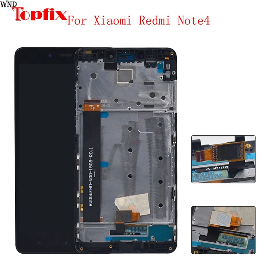

For Xiaomi Redmi Note 4 LCD Digitizer With Frame Tested Working LCD Assembly Screen Touch Replacement For Xiaomi Redmi Note4 LCD