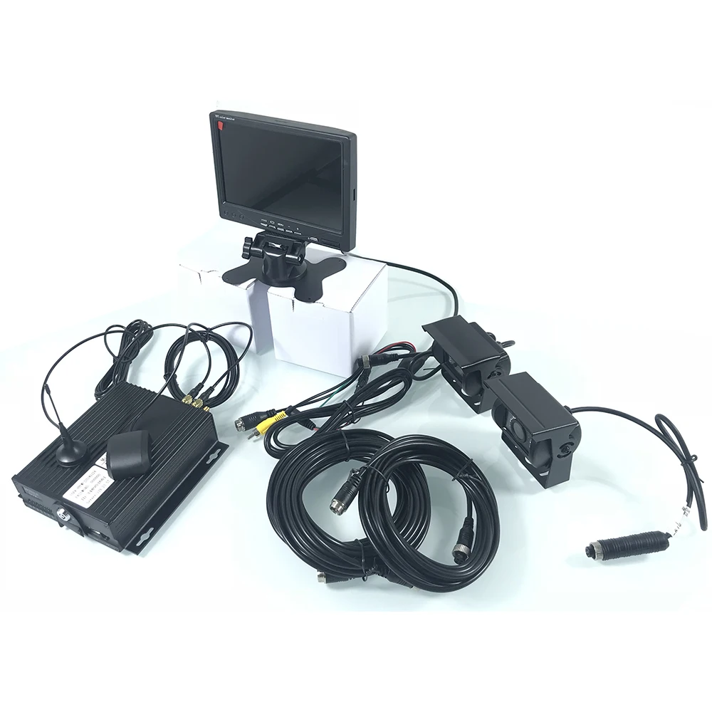 Audio and video 4-channel dual SD card AHD720P megapixel remote positioning monitoring 3G GPS Engineering truck Monitoring suite |