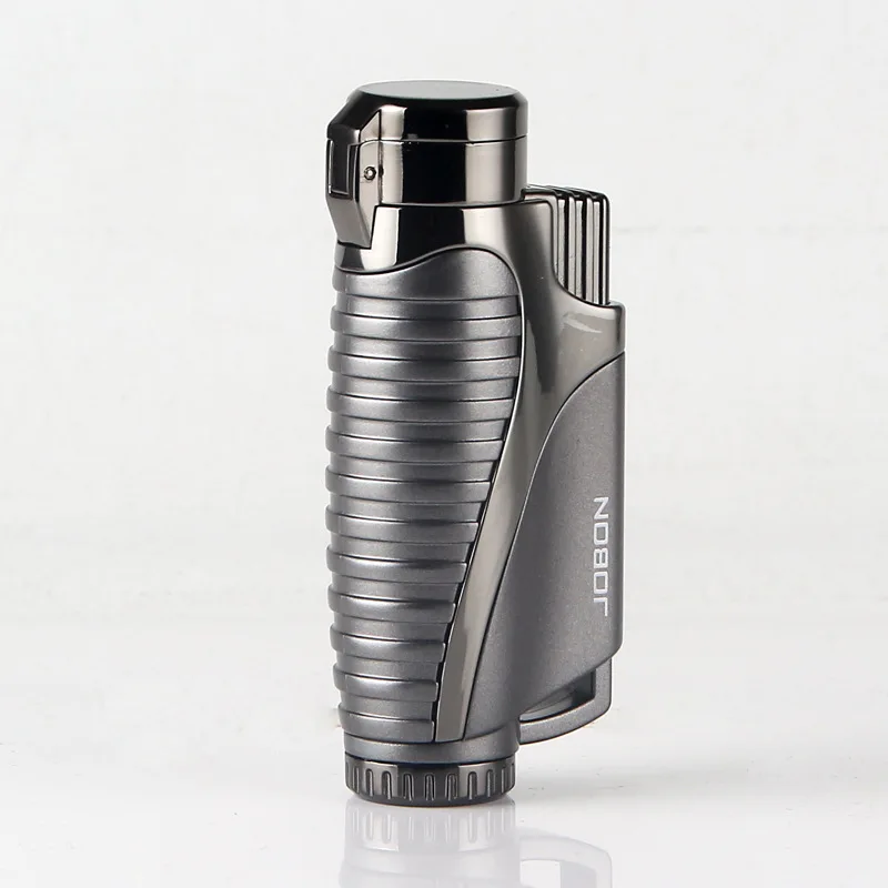 

Three Pipe Butane Jet Lighter Torch Turbo Lighter Gas Windproof Fire Spray Gun Metal 1300 C Cigar Lighter Men Gift Package