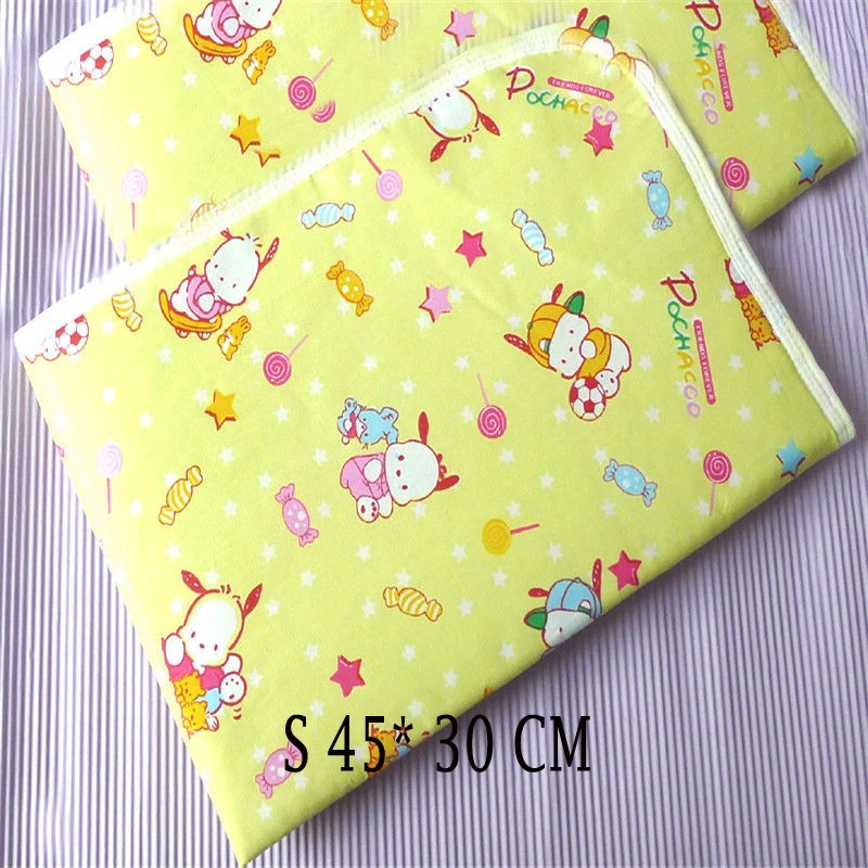 Yellow small size Детские пеленальные подушечки, многоразовые детские подгузники, матрас, подгузники для новорожденных, случайный узор, постельное белье, водонепроницаемый лист, пеленальный коврик - Цвет: Yellow small size