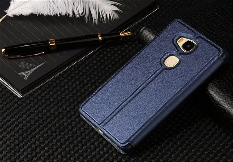 Роскошный кожаный флип-чехол с окошком для huawei Honor 5X X5 GR5 GR5W Kiw-L21 чехол-подставка для телефона с функцией автоматического сна