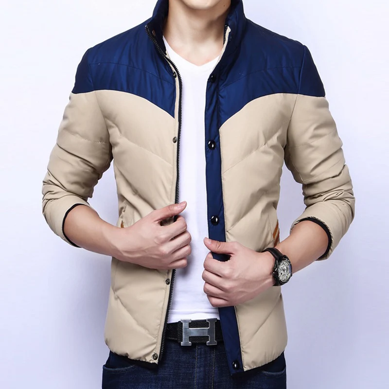 Хит продаж хорошее качество Лоскутная цветная куртка мужские теплые тонкие