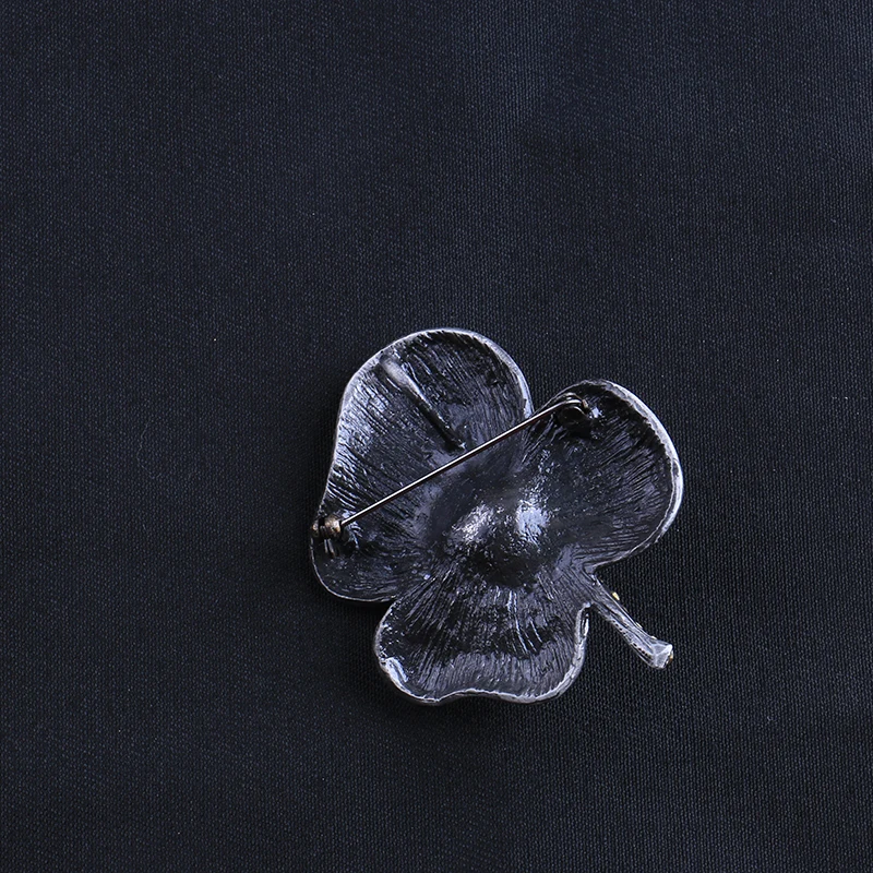 Женская винтажная серебряная брошь в виде цветка с красным камнем|Украшения для