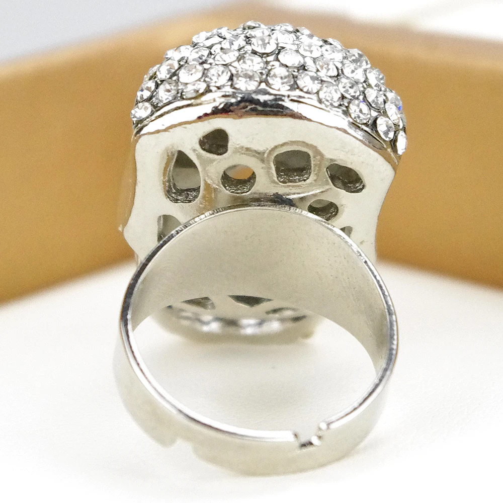 AMUMIU кольцо с хрустальным черепом для мужчин Крутое в стиле панк женщин и