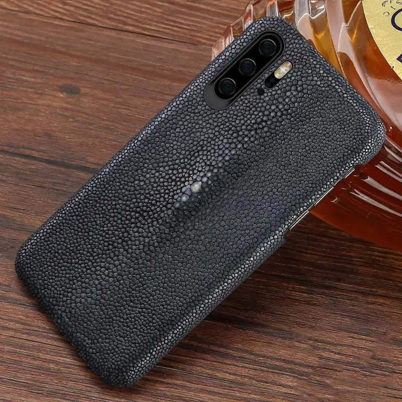 Серый Роскошный натуральный жемчуг gourami кожаный чехол для телефона для HUAWEI P30 P20 Pro Lite Y9 mate 20 для Honor 20 Pro 10 10i V20 8X 9X чехол - Цвет: Серый