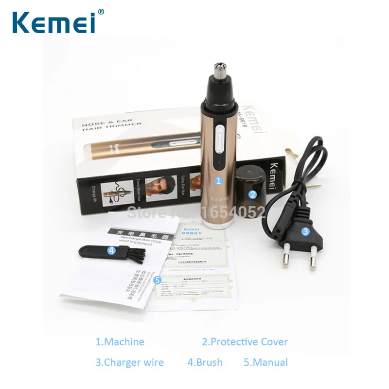 Kemei Electric shaving nose ears hair trimmer Rechargeable washable safe face care stainless steel Mini N30C |