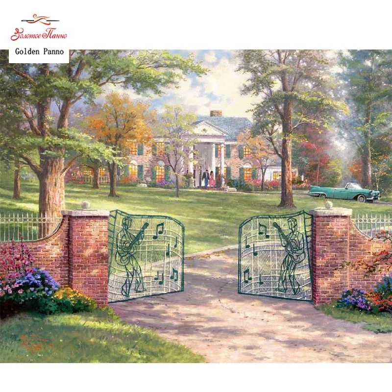 

Golden Panno DIY DMC 14CT 11CT DMC hand made cross stitch kits Needlework embroidery wall decoration door 81