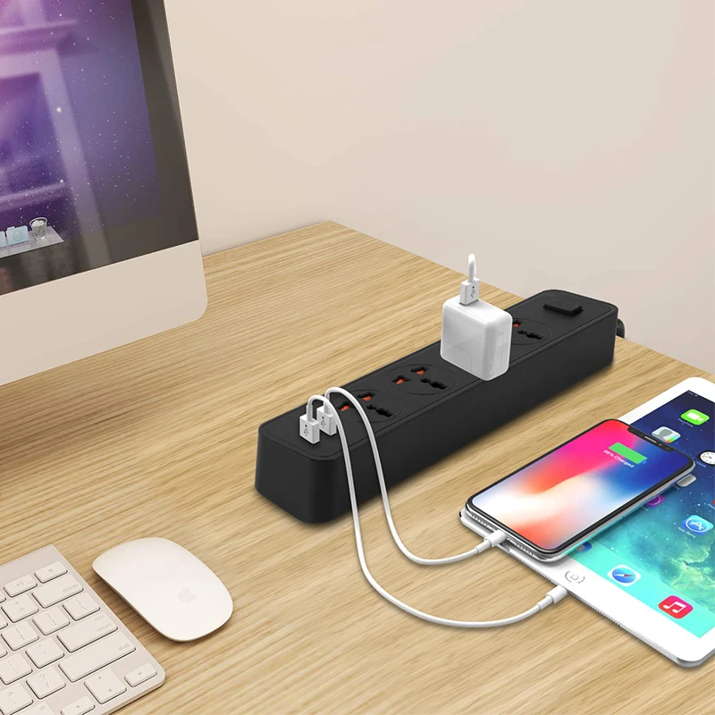 Highever Смарт USB Мощность удлинитель розетка ЕС стандарта 4) штепсельная переменного