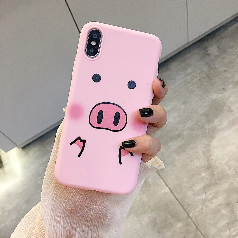 Забавный поросенок шаблон чехол для телефона iPhone 8 7 6 S плюс мультфильм буквы
