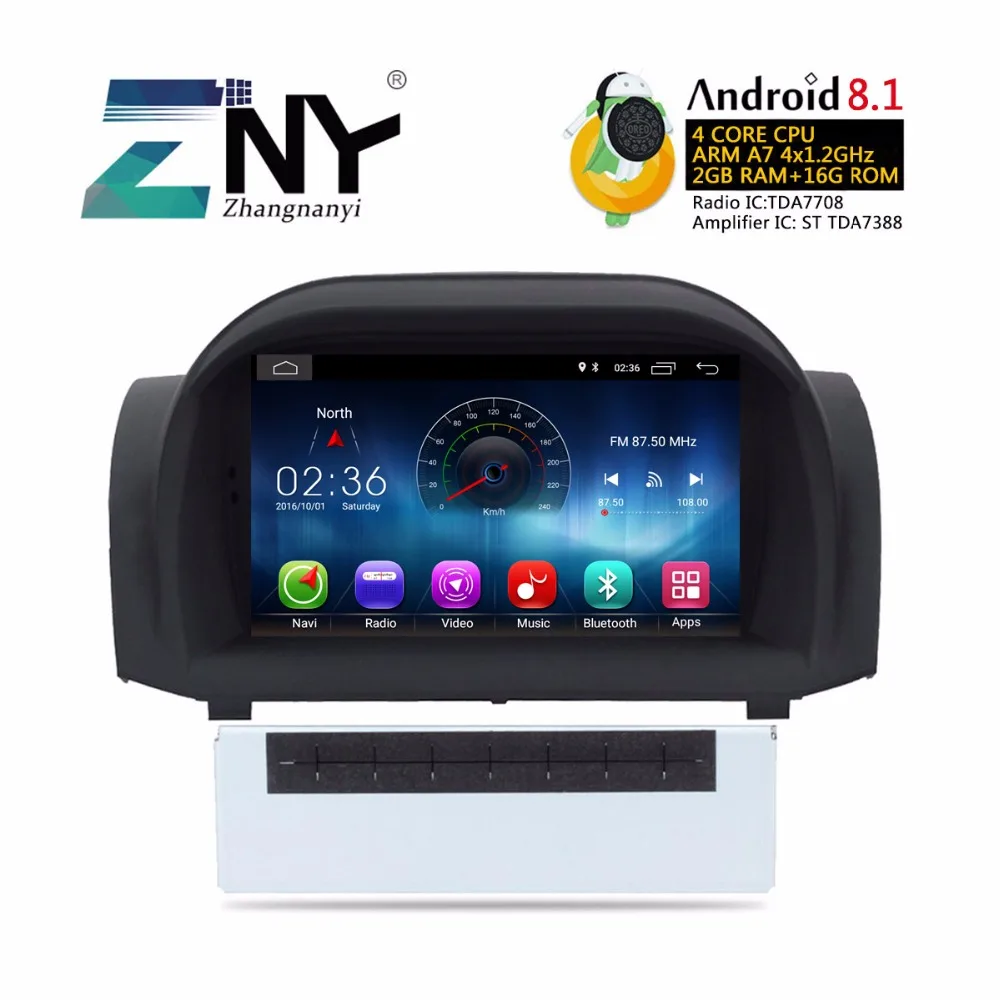 7 &quotAndroid 8 1 автомобильный Стерео Авторадио для Ford Fiesta 2013 2017 gps Navi FM RDS Wi Fi BT