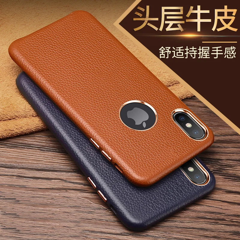 Для iphone XS Max чехол Роскошный тонкий мягкий из натуральной яловой кожи защитный задний Чехол для телефона для iphone XR X 8 7 6 6S Plus Capa