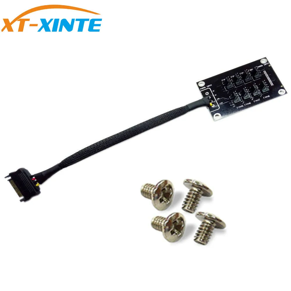 SATA 15 Pin Male к 8x4 охлаждающая док-станция Удлинительный кабель для компьютера 12 в