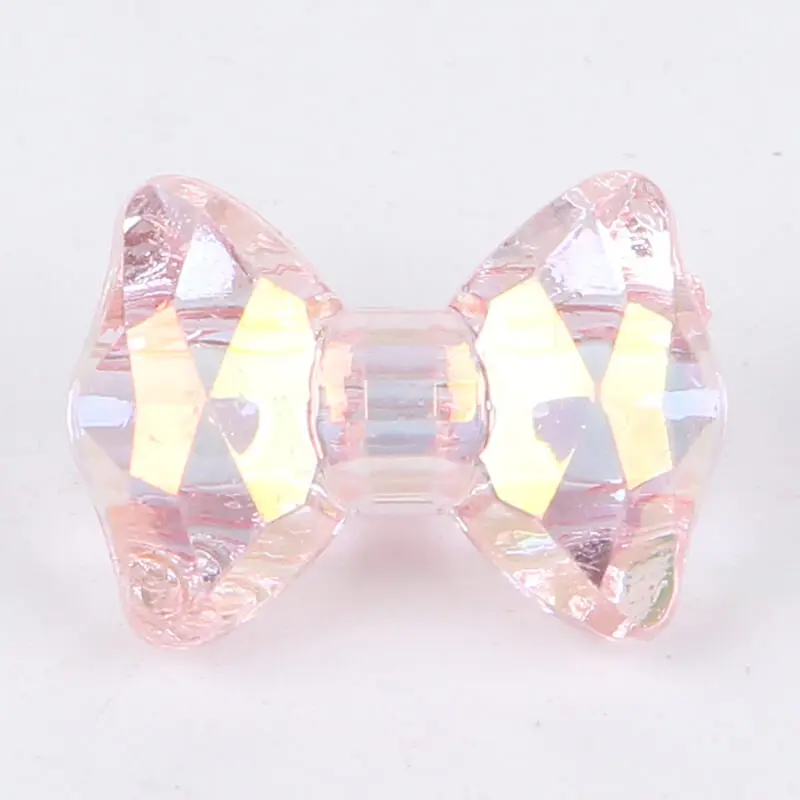 KA0006-BK-Pink DIY ювелирные изделия Прозрачный Красочный медведь бант бусины голова кролика домашние дети девочка волосы веревка аксессуар мода роскошный корейский - Цвет: KA0006-BK-Pink