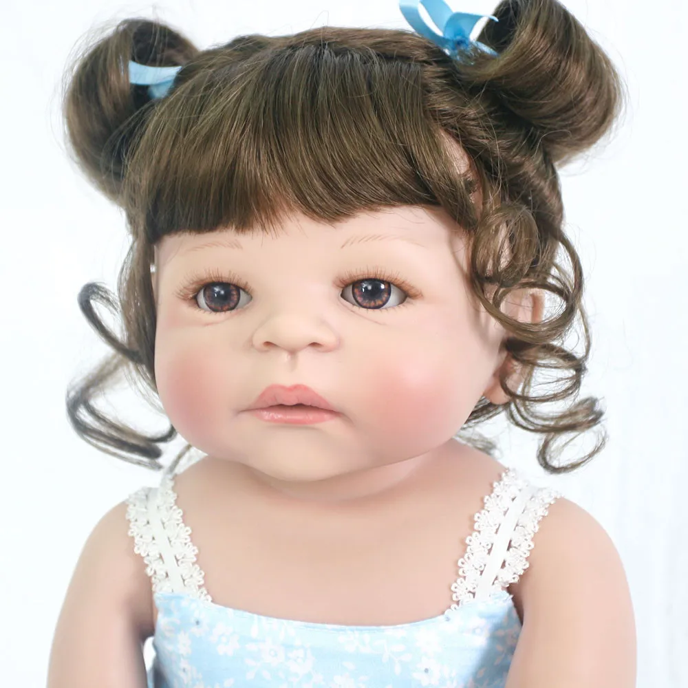 55cm Full Silicone Body Reborn Baby Doll For Girl Vinyl Newborn Princess Babies Bebe Bathe Toys Birthday Gift | Игрушки и хобби