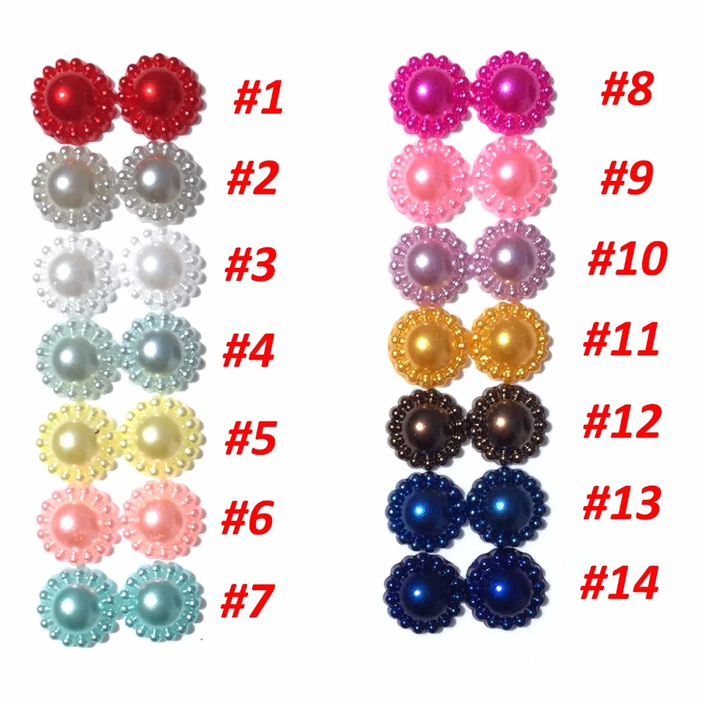 

(Pack of 10 pieces) 12mm Flactback SunFlower Half Round Resin Pearls for scrapbooking