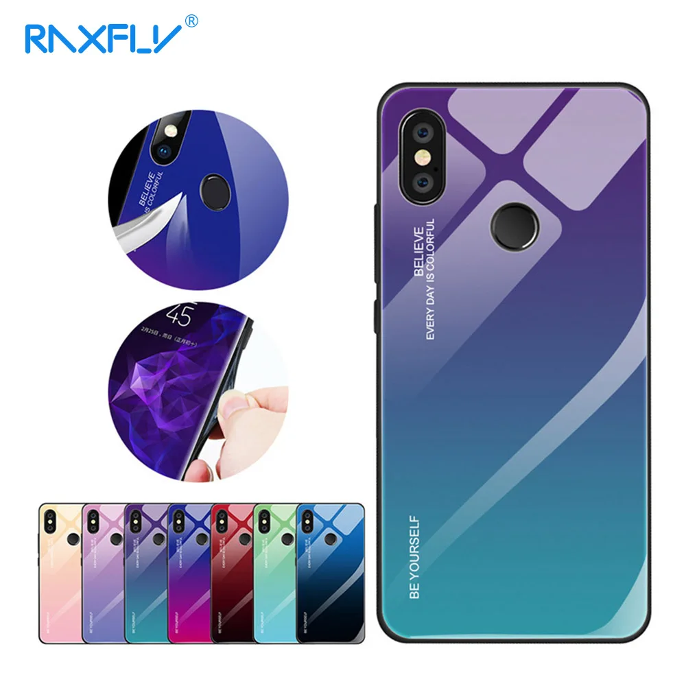 Цветной стеклянный чехол RAXFLY для Xiaomi Redmi K20 Pro Note 7 5 6 чехлы из закаленного стекла