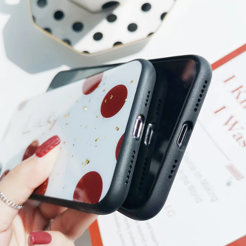 Lucky Gold фольга Bling винно-красный волнистый чехол для iPhone X XS Max XR мягкий TPU 7 8 6 6s Plus