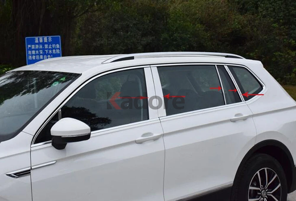 Для Volkswagon VW Tiguan авто аксессуары B+ C оконная Рамка протектор Центральная стойка отделка оконная колонна крышка Стайлинг