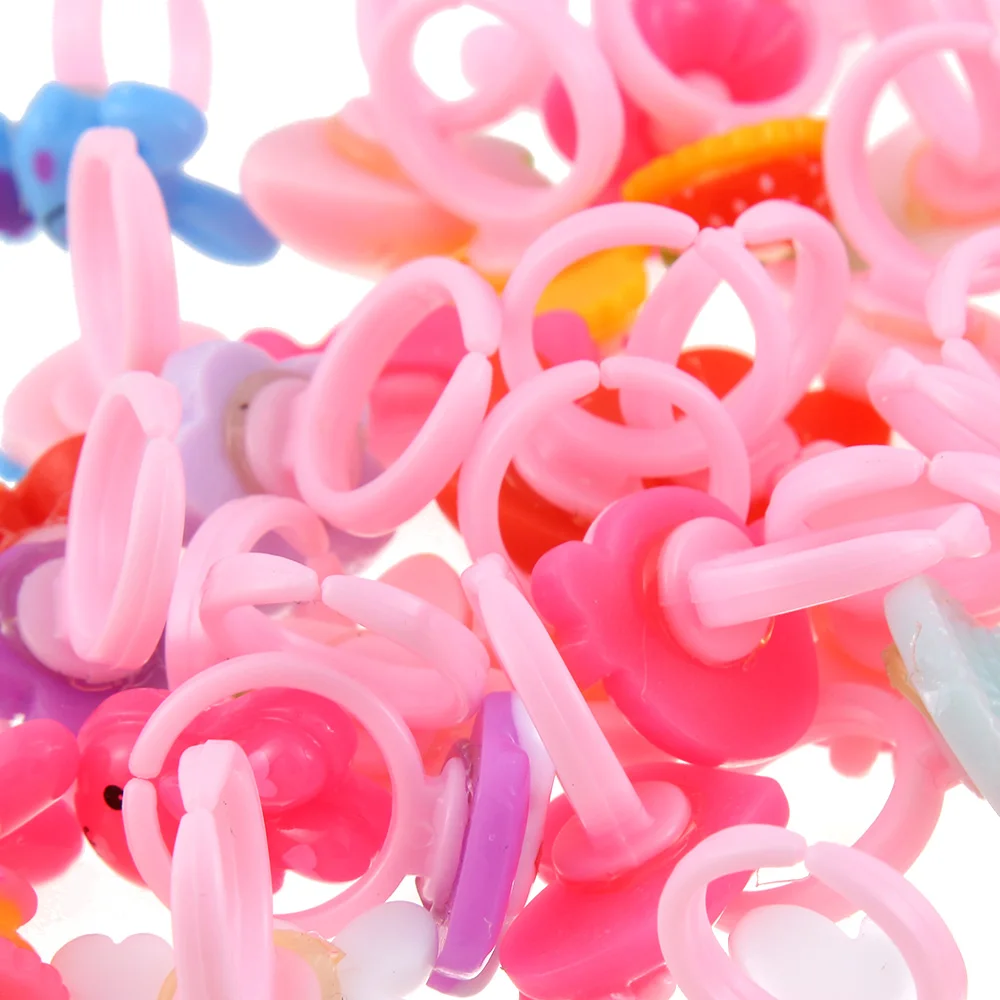 10 шт. детские милые кольца цветок животное модные ювелирные изделия аксессуары