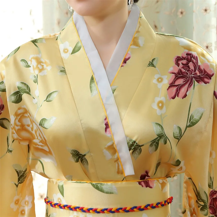 Женское винтажное шелковое кимоно Yukata платье для танцев один размер HL04|yukata obi|yukata