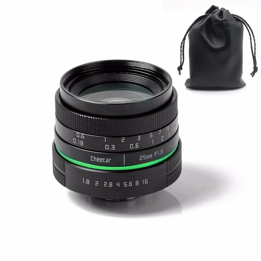 Новый зеленый круглый 25 мм фотообъектив для камеры видеонаблюдения sony NEX canon E0SM N1