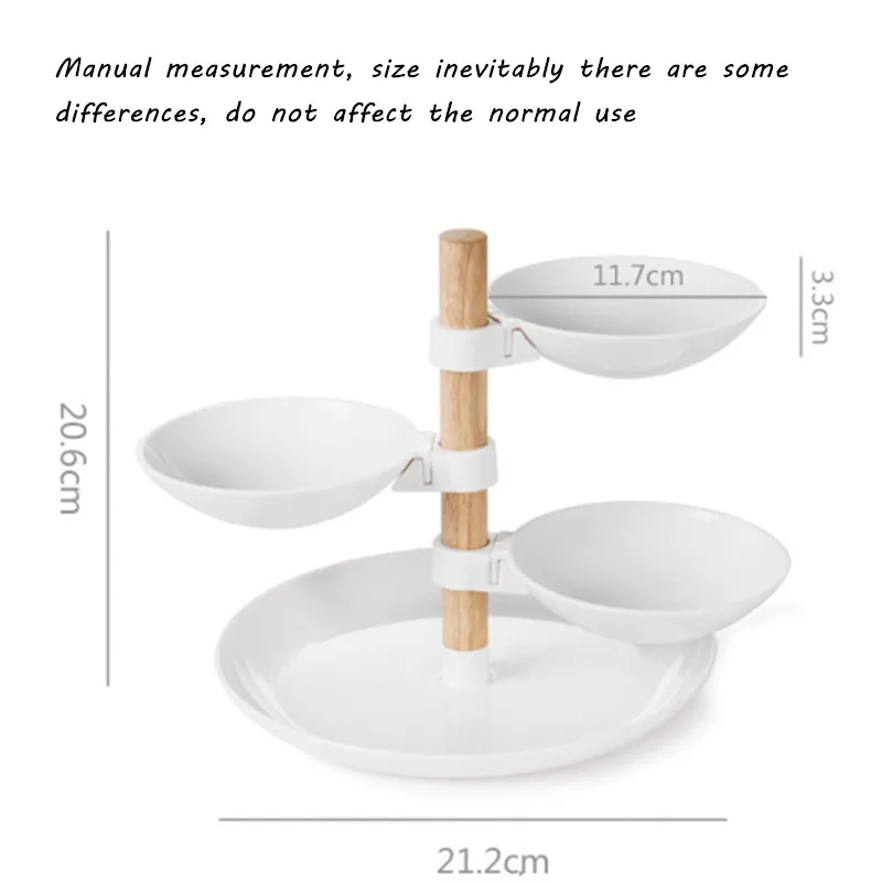 

4-Layer Removable Storage Trays Multifunctional Wooden PP Snack Display Creative Rotating Party Fruit Dessert Decoration Plates