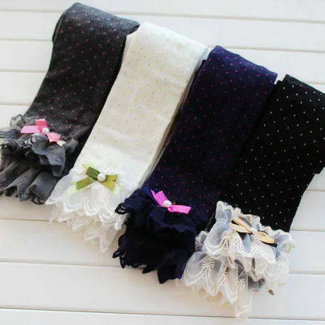 Весенне летние хлопковые детские колготки для девочек трикотажные кружевные из