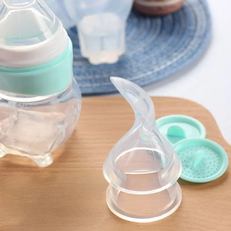 

YAS 1PC Baby Squeezing Spoons with Bottle Portable Silicone Infant Food Feeders Anti-choke Nipple Type Rice Paste Water Feeding