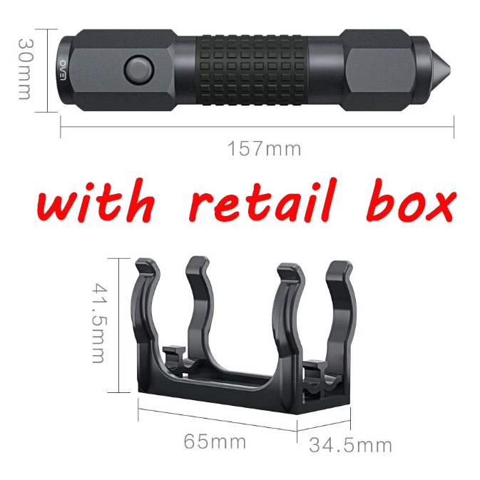 with retail box Xiaomi Leao автомобильный молоток безопасности Многофункциональный Автомобильный аварийный инструмент Электрический фонарь ремень безопасности резак Открытый водонепроницаемый спасательный - Цвет: with retail box