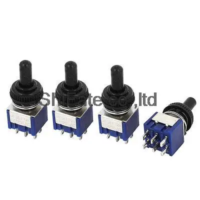 4 шт. AC125V 6A вкл/выкл/вкл DPDT 6 контактов 3 положения тумблер w водонепроницаемая