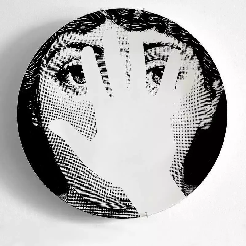 15 6/7/8/10 дюймов Милан Fornasetti тарелки декоративные настенные блюда Lina лицо арт Керамика пластина дома, отеля, студия Декорация - Цвет: 15