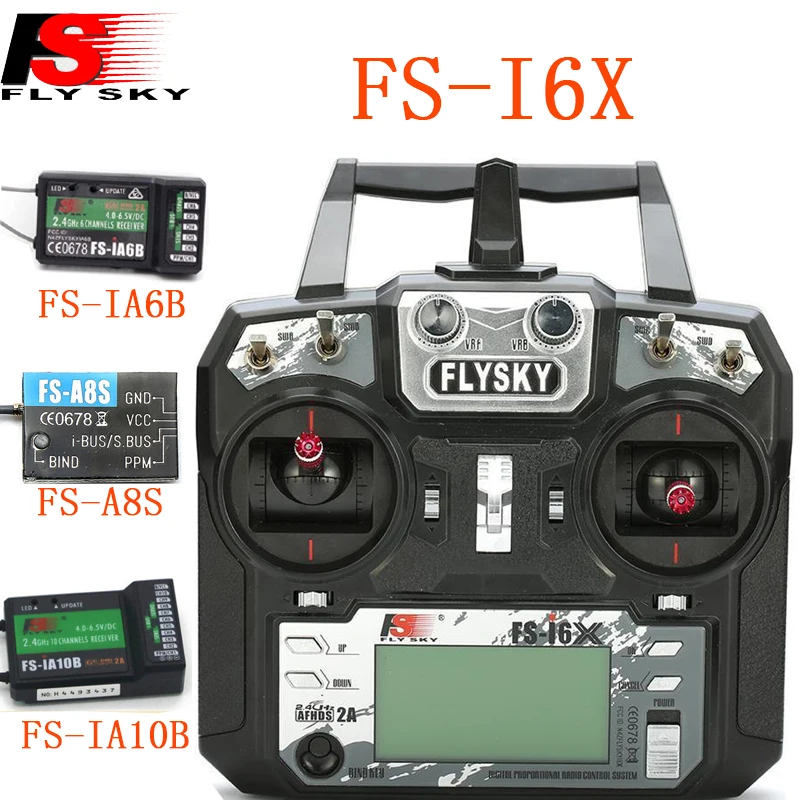 Оригинальный Flysky FS-i6X 10CH 2 4 ГГц AFHDS 2A Радиоуправляемый передатчик с Φ ресивер для FPV