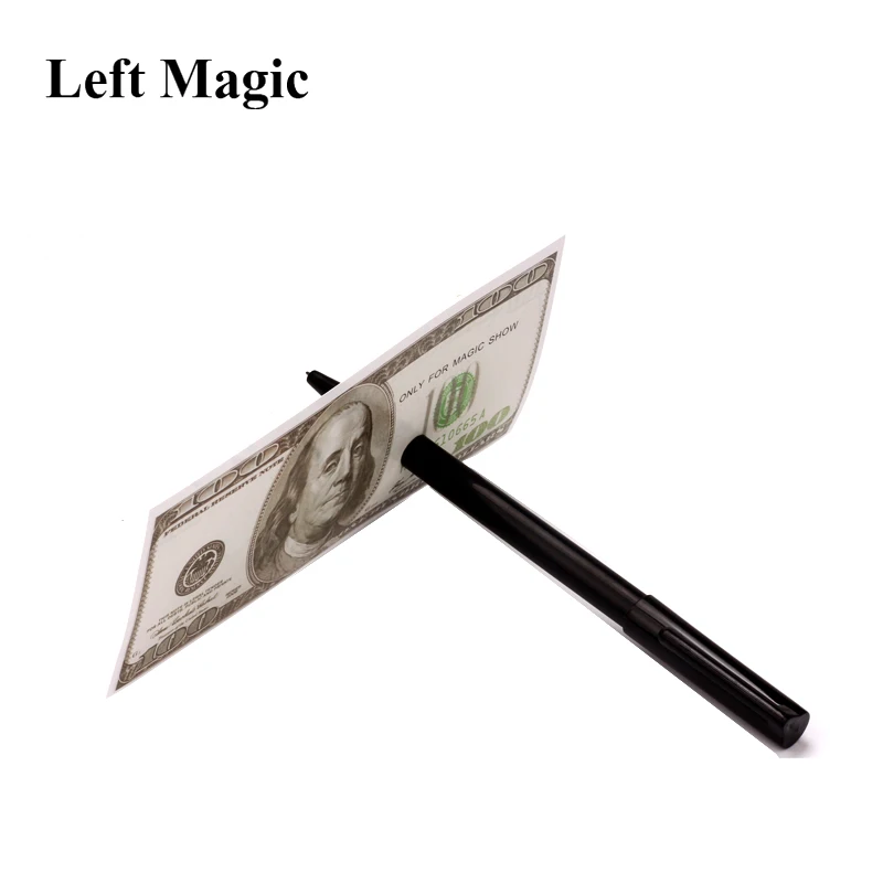 1 шт. (грубая ручка) Thru Bill Penetration Dollar Pen Magic Trick Ball брендовая черная волшебная игрушка