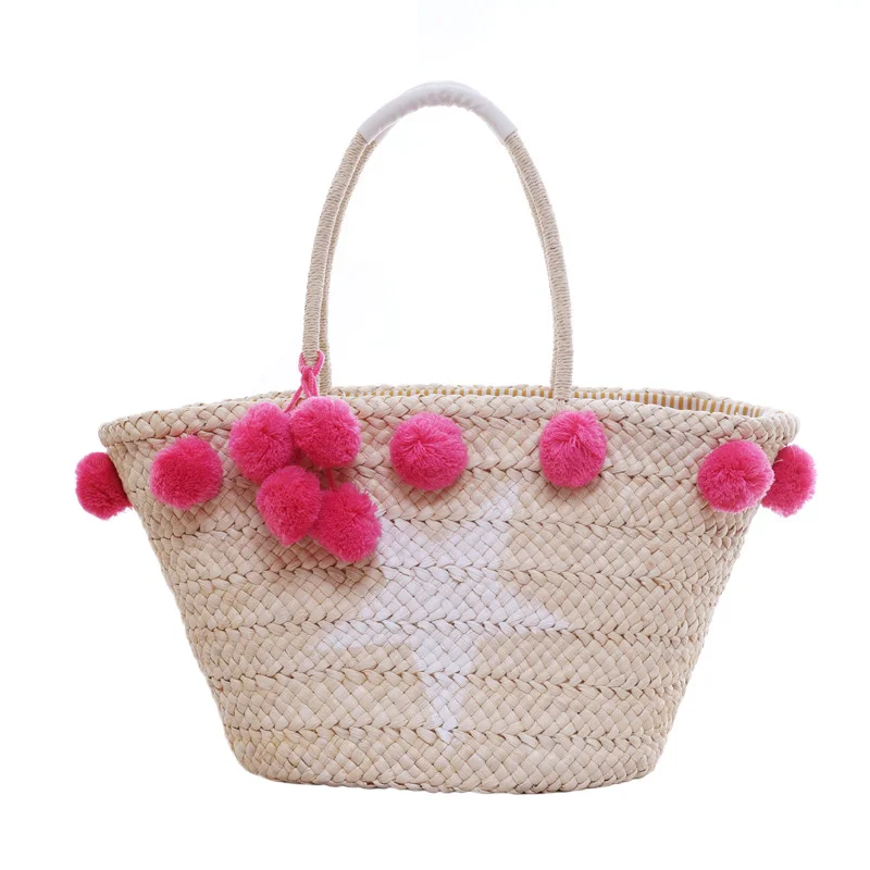 Женские сумки Соломенная пляжная сумка Модная вязаная Большая вместительная