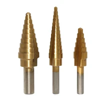 3pc titanium step drill bits unibit set 28 reamer bits 18 to 34 cone