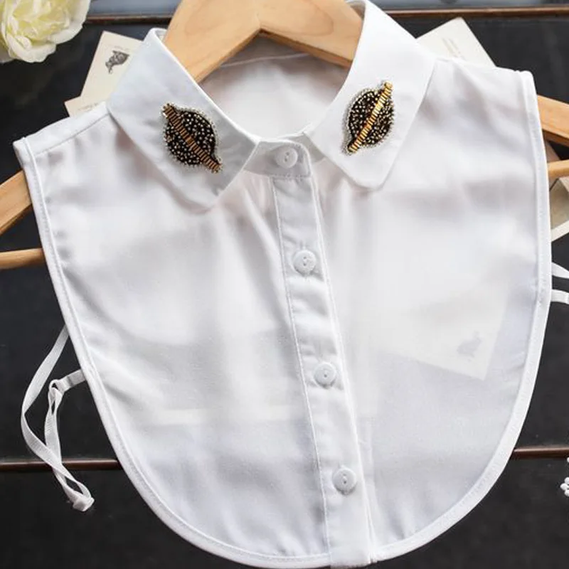 

Golden Striped Crystal Necklace Vest Female Shirt Fake Collar female shirt fake necklace vest female collar shirt sweater