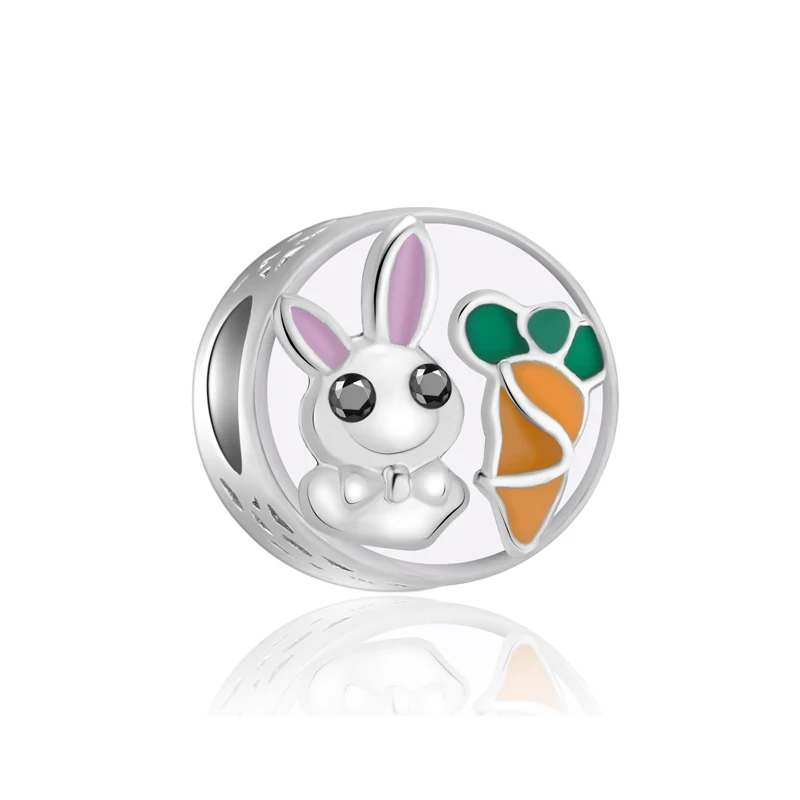 Кристалл маленький кролик Цветок Дерево Сердце талисман Микки бусины подходят