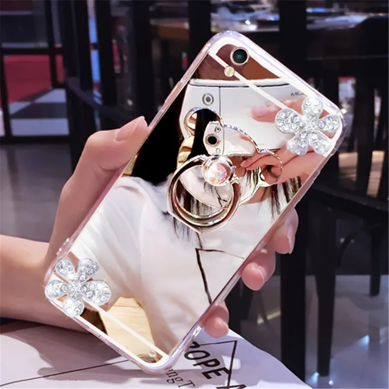 Для huawei P10 P20 Lite selfie P Смарт плюс Коврики 10 Pro с цветами и стразами алмаз зеркало