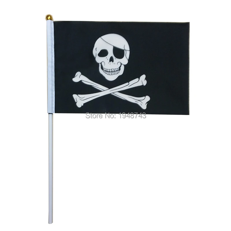 2017 10 шт. маленький Jolly Roger flag 14*21 см Flag hand Национальный с флагом для передачи на