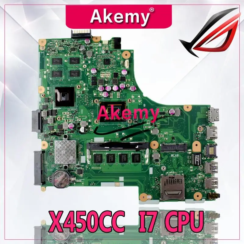 Akemy X450CC материнская плата для ноутбука For Asus X450C X450 тест оригинальная I7 CPU |