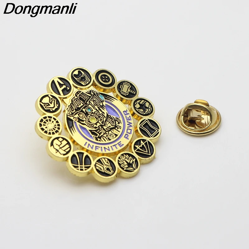 P3691 Dongmanli Thanos Infinity Gauntlet металлические эмалированные булавки и броши для нагрудного штыря рюкзак сумки значок крутые подарки